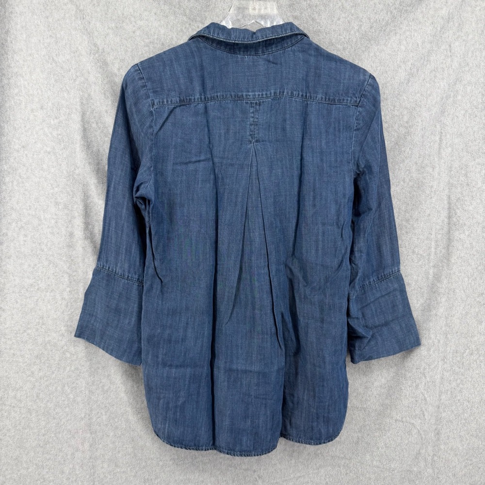 Bella Dahl Womens Tencel Chambray Button Down Shirt Blue Small B2646-549 - Picture 8 of 9